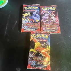 Pokemon Destined Rivals Booster Packs TCG X 3 - NEW SEALED CARDS - Image 1