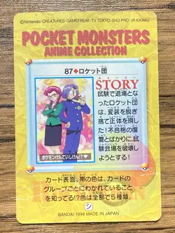 Pokemon Carddass Card 87 Team Rocket Pocket Monsters Anime Collection - Image 2