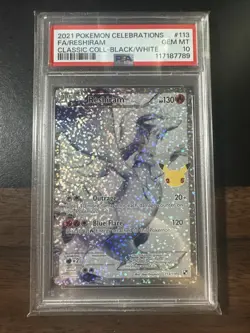Pokemon TCG Reshiram Full Art Holo Card 113/114 Celebrations Collection PSA 10 - Image 1