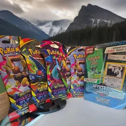 Pokemon: Limited Edition Mystery Gems Box & 5 PHANTASMAL FLAMES Boosters 61Cards - Image 1