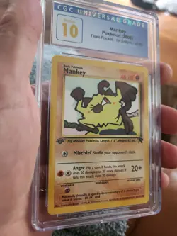 (POP 16) CGC 10 PRISTINE Mankey Team Rocket 1st Edition 2000 Pokemon 61/82 Card - Image 5