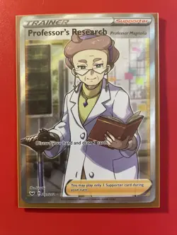 Professors Research 201/202 Sword & Shield NM Full Art Ultra Rare Pokemon Card - Image 1