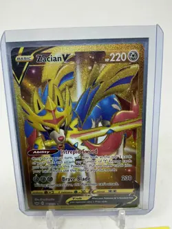 Zacian v Secret Rare Card 211/202 Sword & Shield Base Set Near Mint NM - Image 2