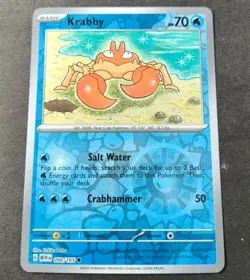 Pokemon 151 Krabby Reverse Holo Common Card 098/165 NM - Image 1