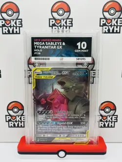 Pokemon Unified Minds Mega Sableye & Tyranitar GX Card 126/236 ACE 10 GEM MINT - Image 1
