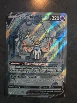 Pokemon TCG Zacian v Crown Zenith Galarian Gallery Ultra Rare Card GG48/GG70 - Image 1