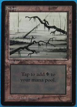 Swamp (C Dark) Beta PLD Basic Land MAGIC GATHERING CARD (ID# 500790) ABUGames - Image 1
