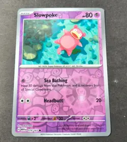 Pokemon 151 Slowpoke Reverse Holo Common Card 079/165 NM - Image 1