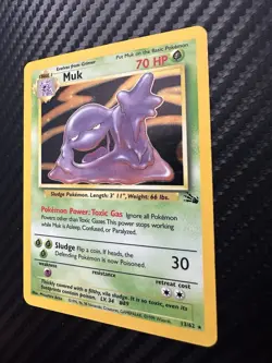 Muk 13/62 Original Holo Rare Fossil Set Pokemon Card WOTC TCG 1999 - Image 3