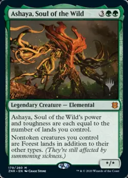 MTG magic cards 1x Ashaya, Soul of the Wild - Promo Pack stamped Zendikar Rising - Image 1