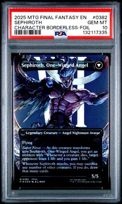 2025 MTG Final Fantasy SEPHIROTH * Character Borderless Foil #0382 * PSA 10 - Image 1