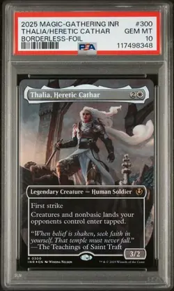 THALIA, HERETIC CATHAR Innistrad Remastered Borderless Foil PSA 10 Gem Mint MTG - Image 1