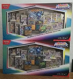 Pokemon Prismatic Evolutions Lucario EX and Tyranitar EX Premium Collection x2 - Image 1