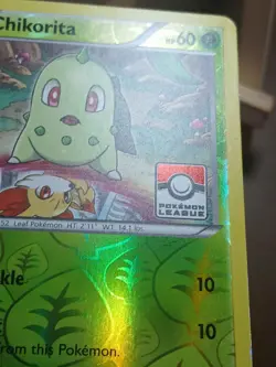 MP Pokemon XY Breakpoint 1/122 Chikorita Reverse Holo League Promo Stamped - Image 3
