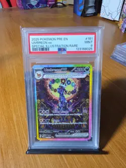 2025 POKEMON PRISMATIC EVOLUTIONS ILLUSTRATION RARE #161 UMBREON EX PSA 9 - Image 3