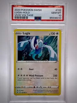 PSA 10 2020 Pokemon Sword & Shield Lugia Holo Vivid Voltage #132/185 - Image 1