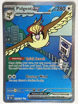Pidgeot ex NM SIR 225/197 SV03: Obsidian Flames Pokemon TCG Holo - Image 1
