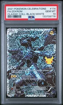 PSA 10 Gem Mint 2021 Pokemon Celebrations Full Art Zekrom Classic Collection 114 - Image 1