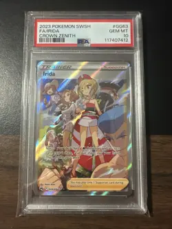 2023 POKEMON SWORD & SHIELD CROWN ZENITH #GG63 FULL ART/IRIDA PSA 10 - Image 1