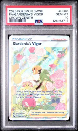2023 POKEMON SWORD & SHIELD CROWN ZENITH #GG61 FULL ART/GARDENIA'S VIGOR PSA 10 - Image 1