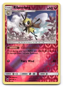 Ribombee NM 93/149 Sun and Moon Base Pokemon TCG Reverse Holo - Image 1