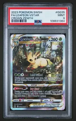 2023 Pokemon SWSH Crown Zenith Leafeon VSTAR Galarian Gallery #GG35/GG70 PSA 9 - Image 1