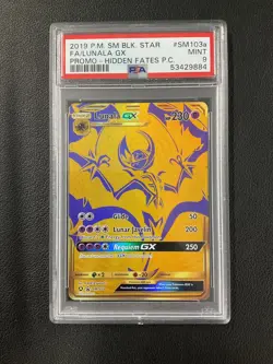 PSA 9 Pokemon TCG 2019 Pokemon Sm Black Star Promo #SM103a Fa/Lunala Gx - Image 1