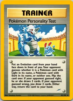 Pokemon Personality Test 102/105 Neo Destiny LP Non-Holo Pokemon TCG - Image 1