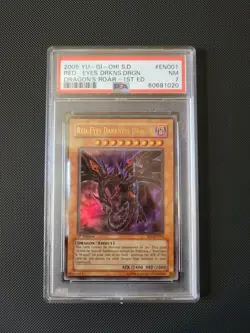 Yu-Gi-Oh! PSA 7 Red-eyes Darkness Dragon SD1-EN001 1st Edition Ultra rare - Image 1