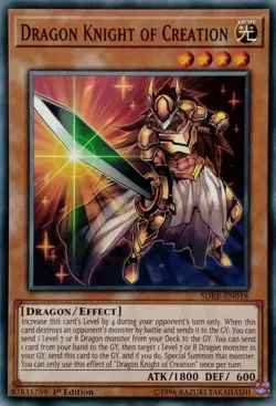 SDRR-EN018 DRAGON KNIGHT OF CREATION COMMON 1ST EDITION YuGiOh CARD - Image 1