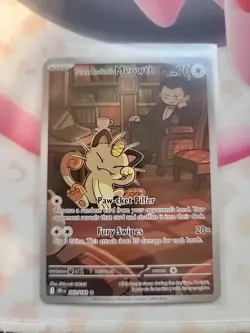 Team Rockets Meowth 203/182 SV10 Destined Rivals Illustrated Card Mint Condition - Image 1