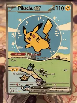 Pokemon Pikachu Ex promo rare Waifu Doujin ACG DIY Full Art Card New - Image 1