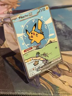 Pokemon Pikachu Ex promo rare Waifu Doujin ACG DIY Full Art Card New - Image 2