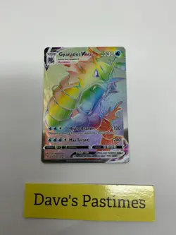 Pokemon Gyarados VMAX TCG Rainbow Secret Rare Card 207/203 Evolving Skies - Image 1
