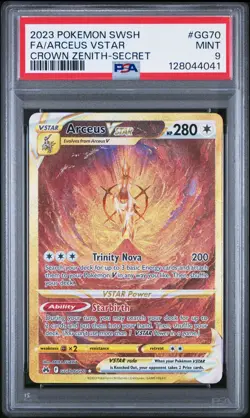 Arceus VSTAR GG70/GG70 Secret Rare Pokemon Card English PSA 9 Crown Zenith TCG - Image 1
