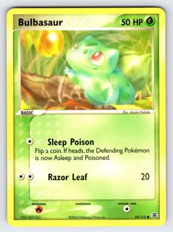Bulbasaur 54/112 2004 EX FireRed & LeafGreen Pokemon Card TCG Nintendo - Nm/Vlp - Image 1