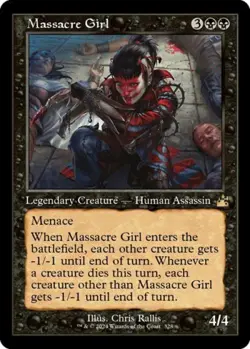 MTG English Massacre Girl (Retro Frame) NM Foil Ravnica Remastered - Image 1