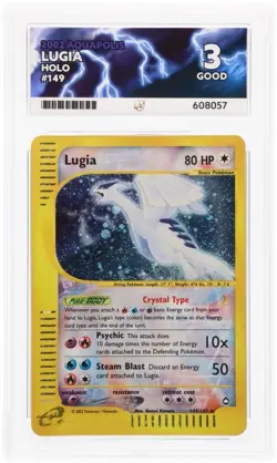 Vintage Pokemon TCG 2002 Lugia Aquapolis 149/147 Holo ACE GRADED 3 GOOD - Image 2