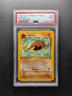 2000 Pokemon KABUTO - 50/62 - 1. Edition - Fossil DE - PSA 9 - Image 1
