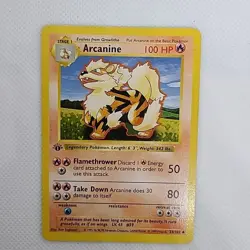 Arcanine 23/102 1st Edition Shadowless - Vintage 1999 WoTC Pokemon Base Set LP - Image 2