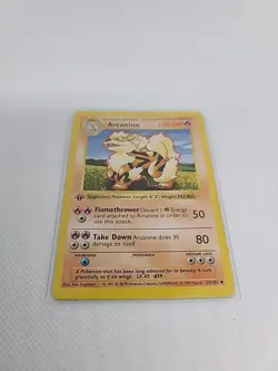 Arcanine 23/102 1st Edition Shadowless - Vintage 1999 WoTC Pokemon Base Set LP - Image 4