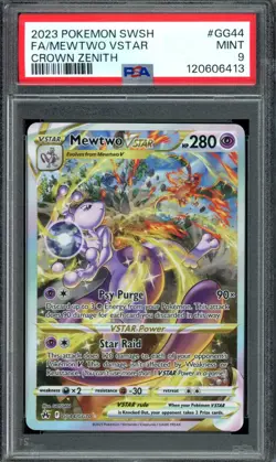 Pokemon Mewtwo VSTAR Crown Zenith Galarian Gallery Full Art #GG44 PSA 9 Mint - Image 1