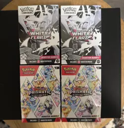 Pokemon TCG Lot of 4 Booster Bundles: 2 Prismatic & 2 White Flare Sealed - Image 1