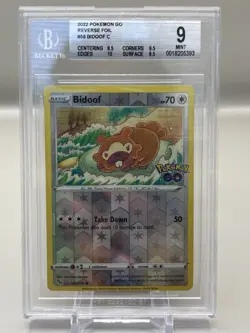 2022 Pokemon GO Reverse Foil Bidoof C Ditto BGS 9 Mint W/ 2 9.5s 10 Very Clean - Image 1