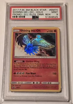 2017 Pokemon S&M Black Star Promo Shining Legends Shining Ho-Oh SM70 PSA 9 - Image 1