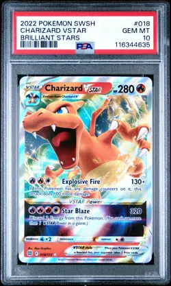 Pokemon Sword & Shield Brilliant Stars Charizard VSTAR Brilliant Stars PSA 10 - Image 1