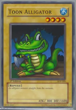 2003 YuGiOh Toon Alligator 1st Edition SDP-009 Starter Deck Pegasus PSA 8 NM-MT - Image 3