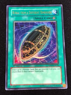 Yugioh Burial From a Different Dimension DP03-EN026 1st Ultra (LP) - Image 1