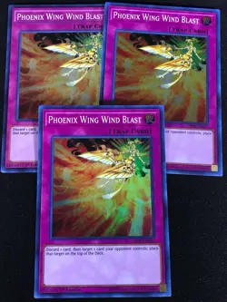 Yugioh Phoenix Wing Wind Blast HISU-EN045 1st Super x3 (NM) - Image 1