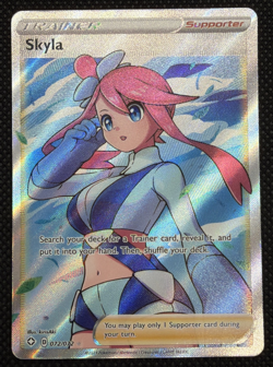 Pokemon TCG Skyla Shining Fates Holo Ultra Rare Full Art Card 072/072 NM - Image 1